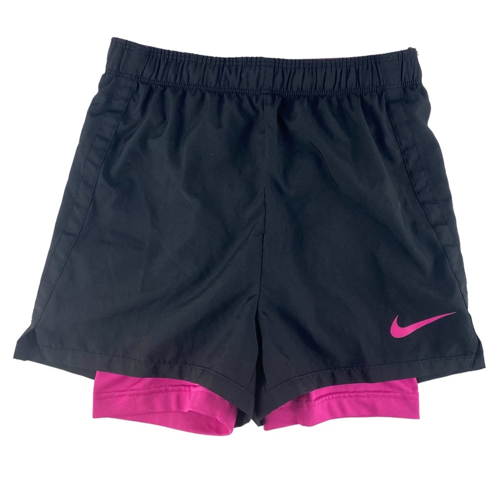 Nike Girls Dri Fit 2 in 1 Built in Compression Shorts - Size M